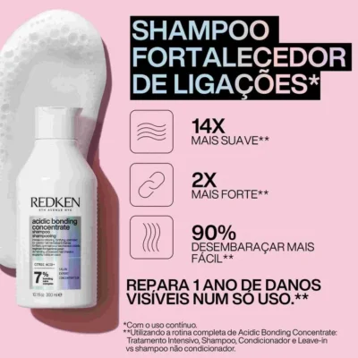 2 Redken Acidic Bonding Concentrate Shampoo 300ml